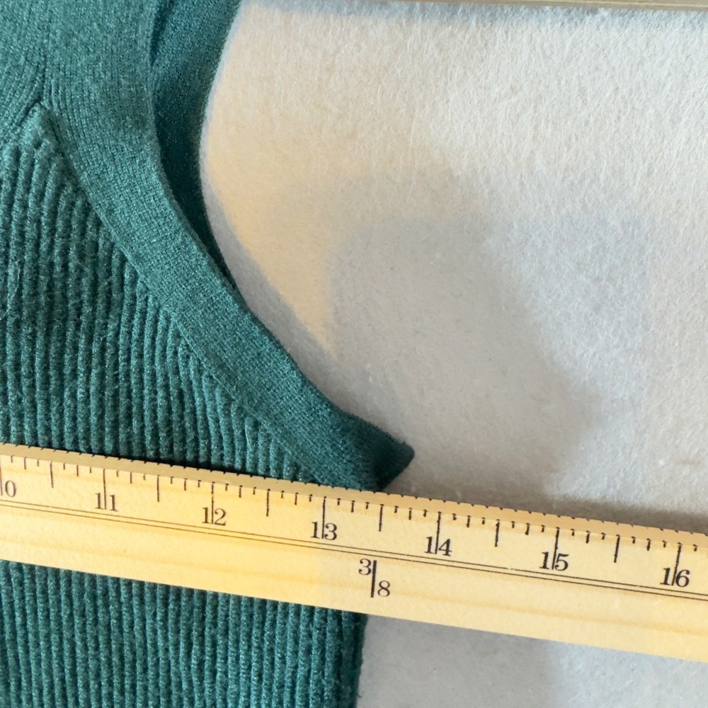 616 | Abercrombie & Fitch Ribbed Knit Crop Tank Top Teal Green Sleeveless Small - Picture 4 of 8